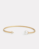 Signature Open Cluster Bangle with Pearl and Diamonds