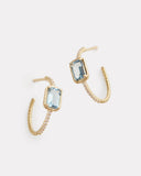 Emerald Cut Aquamarine Hoop