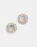 Blossom Stud with Rainbow Moonstone and White Topaz