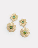Tsavorite and Green Tourmaline Floral Drop Earring