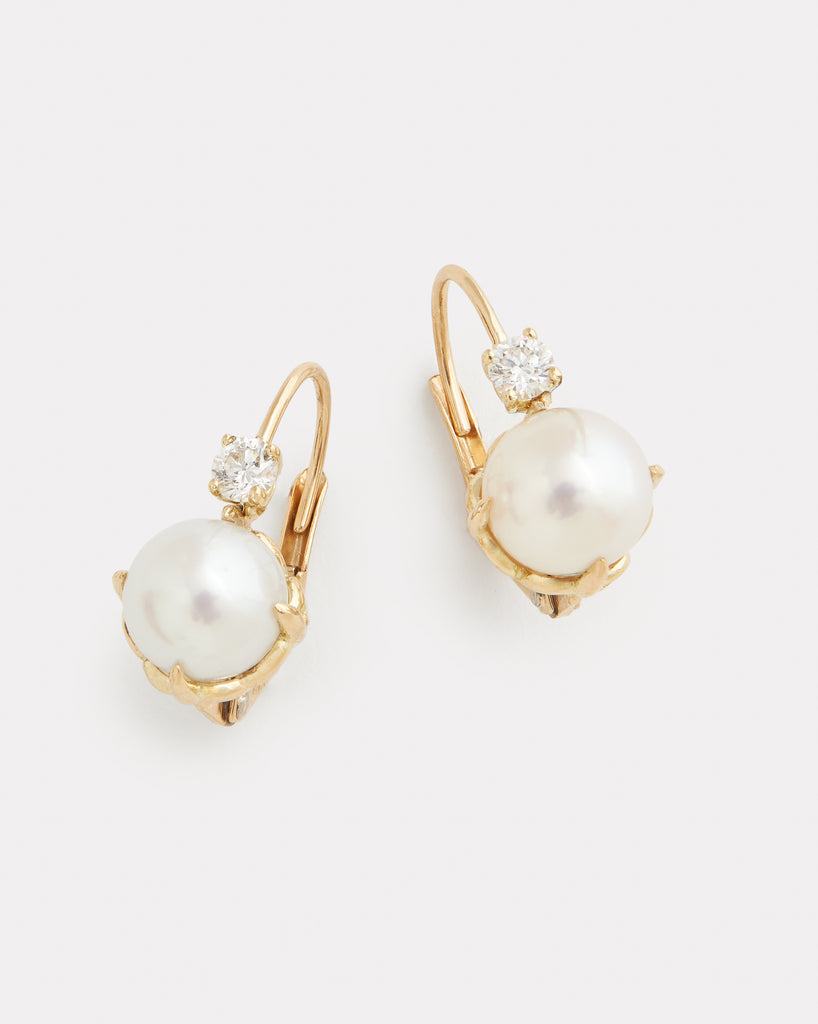 Signature Set Pearl and Diamond Drop Earring