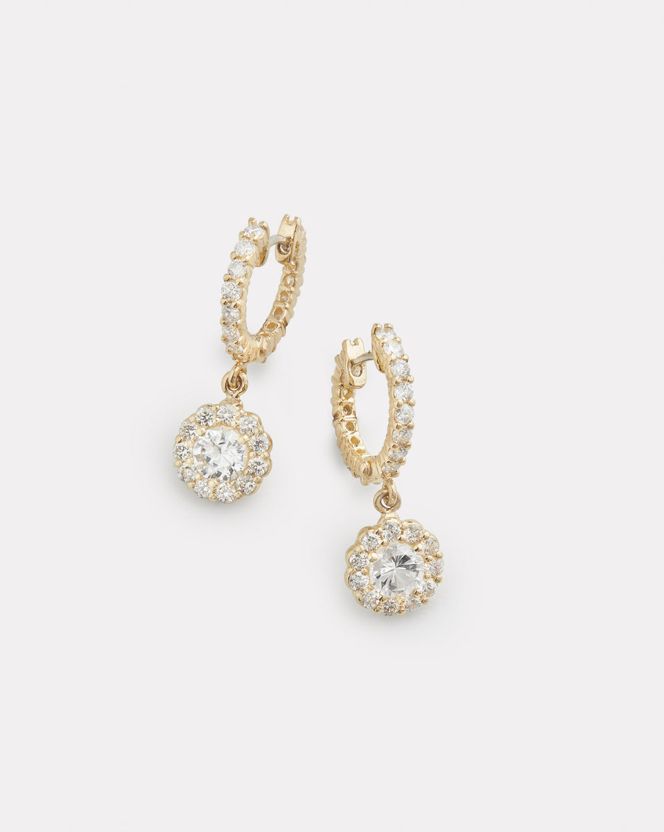 Classic Petite Hoop with Diamond Drop