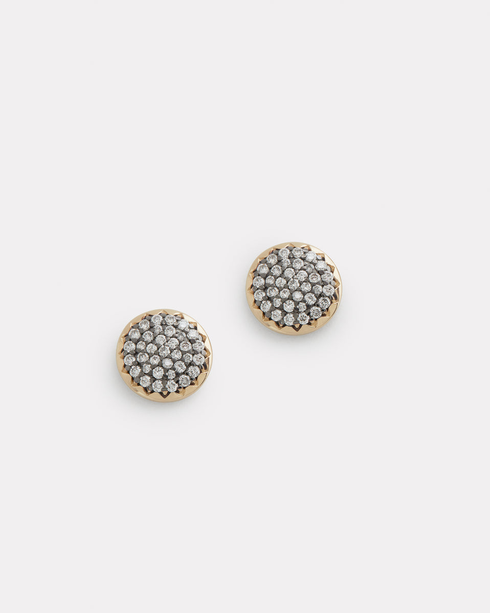 Blackened Diamond Disc Studs