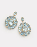 Aquamarine Oval Earrings with Diamonds