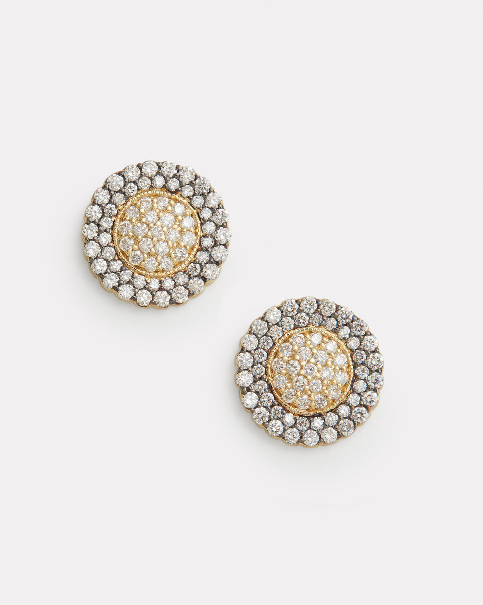 Diamond Disc Studs with Blackened Edge