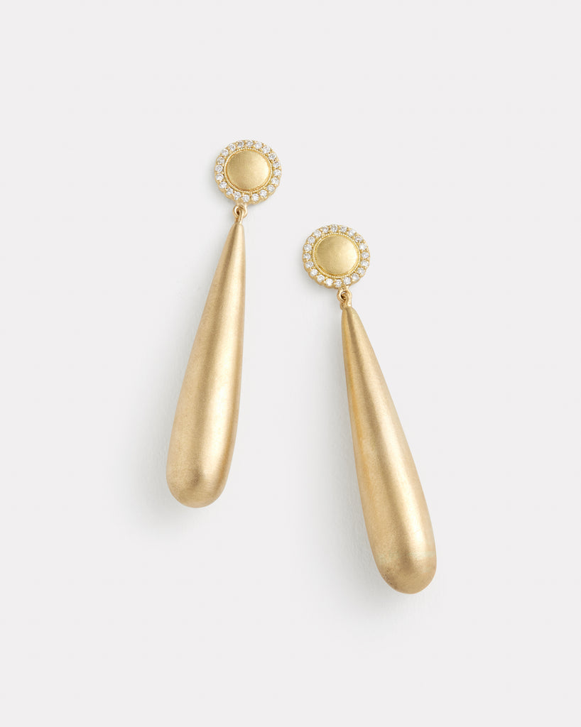 Gold and Diamond Briolette Earring