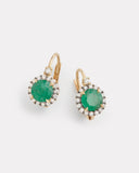 Diamond Edged Emerald Drop Earring