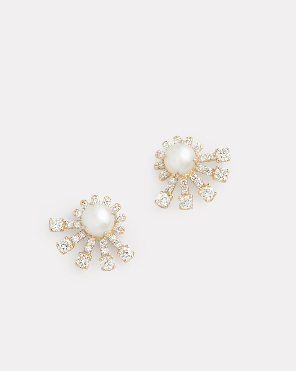 Tutu Pearl and Diamond Stud