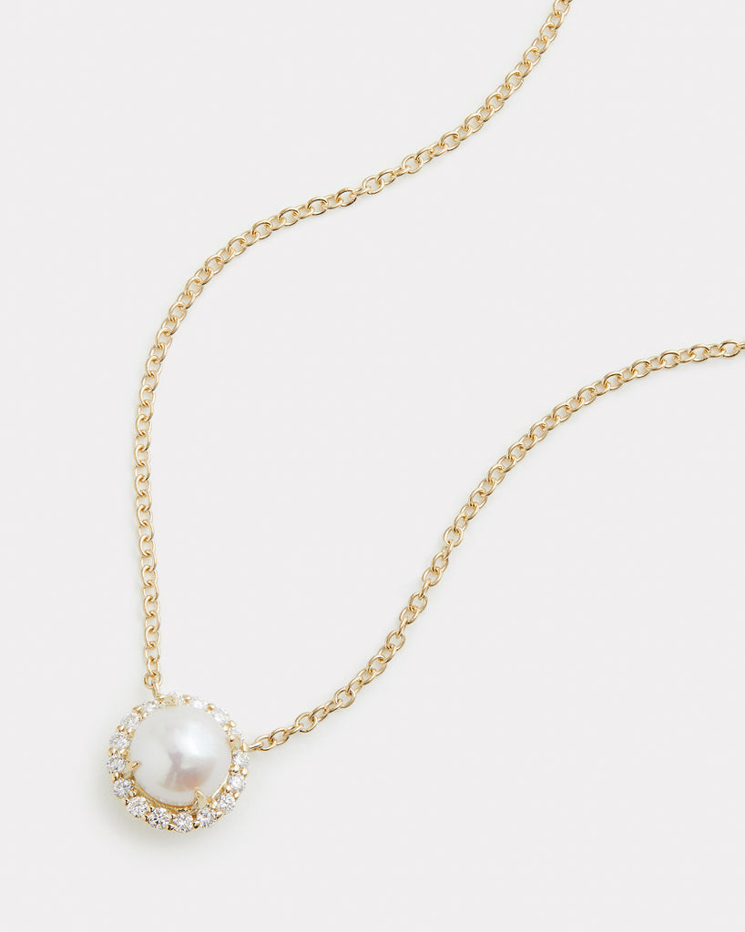 Diamond Edged Freshwater Pearl Necklace – Jamie Wolf