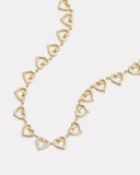 Linked Script Heart Necklace with Diamonds