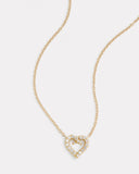 Script Heart Necklace with Diamonds