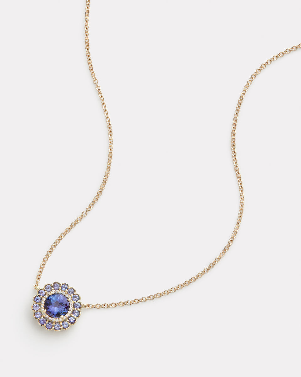 Tanzanite and Diamond Pendant Necklace
