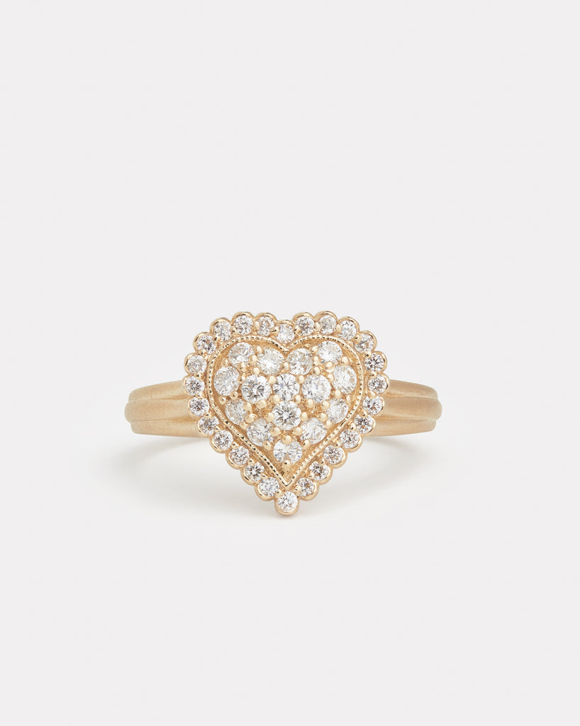 Pave Diamond Heart Ring