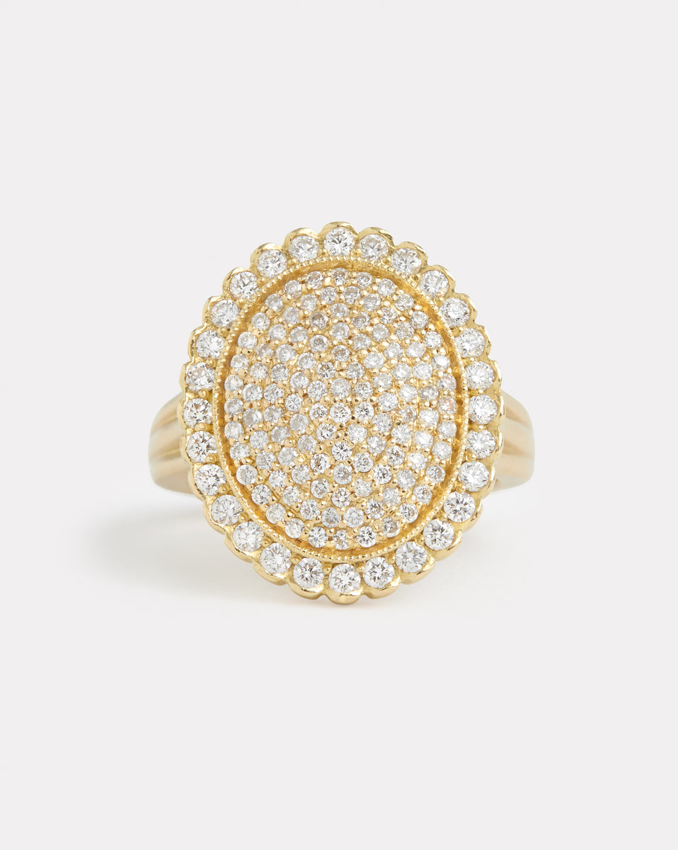 Diamond Oval Cocktail Ring