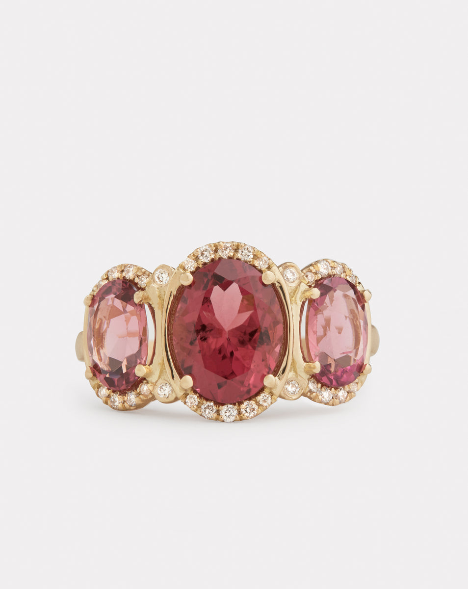 Pink Tourmaline Oval Ring