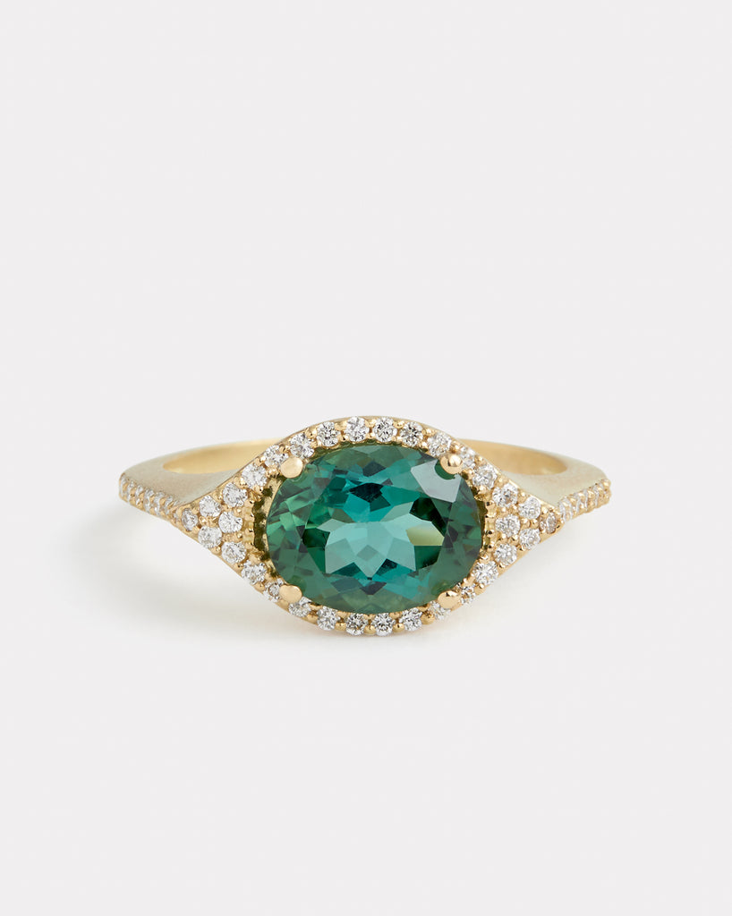 Aladdin Green Tourmaline and Diamond Ring