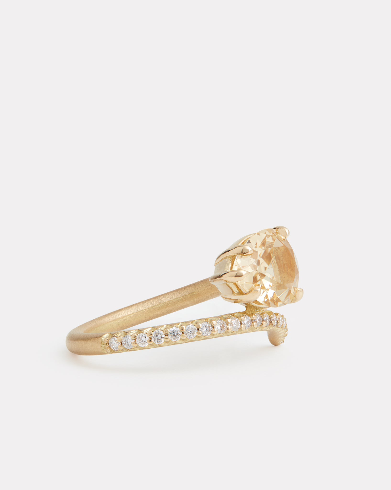 Script Ring with Yellow Beryl and Diamonds – Jamie Wolf